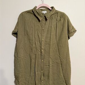 Wonderly Khaki Button-Up Blouse